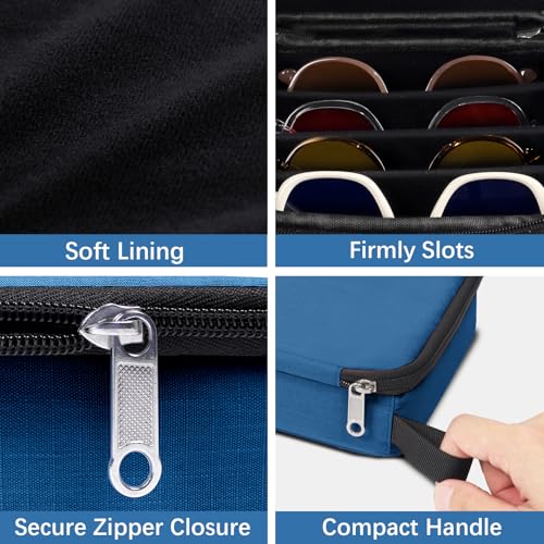 Bukere Travel Sunglasses Organizer Case, Adjustable Slot For Multiple Pairs, Portable Eyeglasses Storage Box for Men Women - Image 3