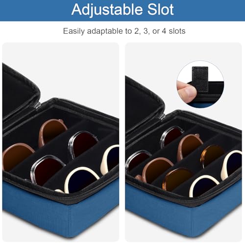 Bukere Travel Sunglasses Organizer Case, Adjustable Slot For Multiple Pairs, Portable Eyeglasses Storage Box for Men Women - Image 2