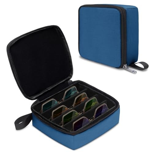 Bukere Travel Sunglasses Organizer Case, Adjustable Slot For Multiple Pairs, Portable Eyeglasses Storage Box for Men Women - Image 1