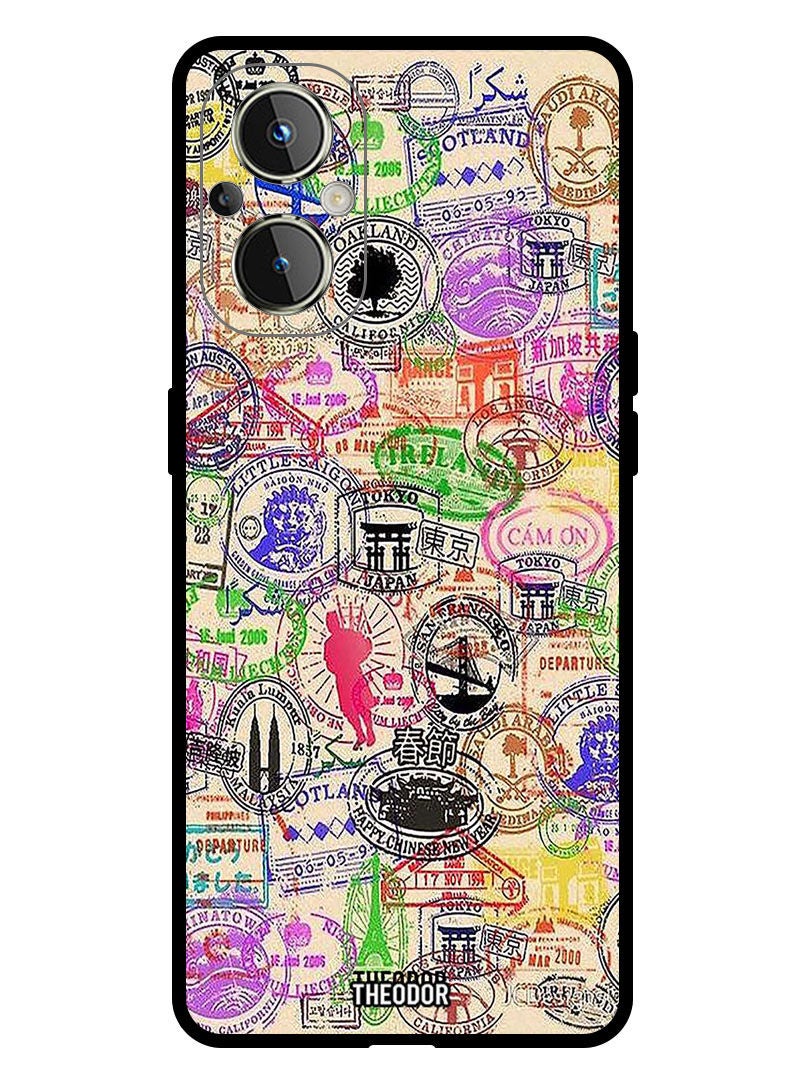 Theodor Protective Case Anti Scratch Shock Proof Bumper Cover For Oppo Reno 7 Z 5G Passport Stamp - Image 1