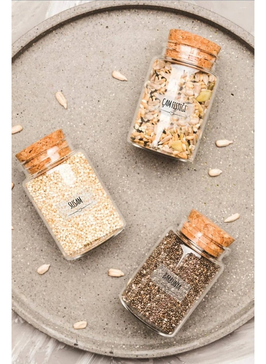 Kt Grup Transparent 108 Pieces Spices Pulses Nuts Jar Label Sticker Organizer  - Image 3