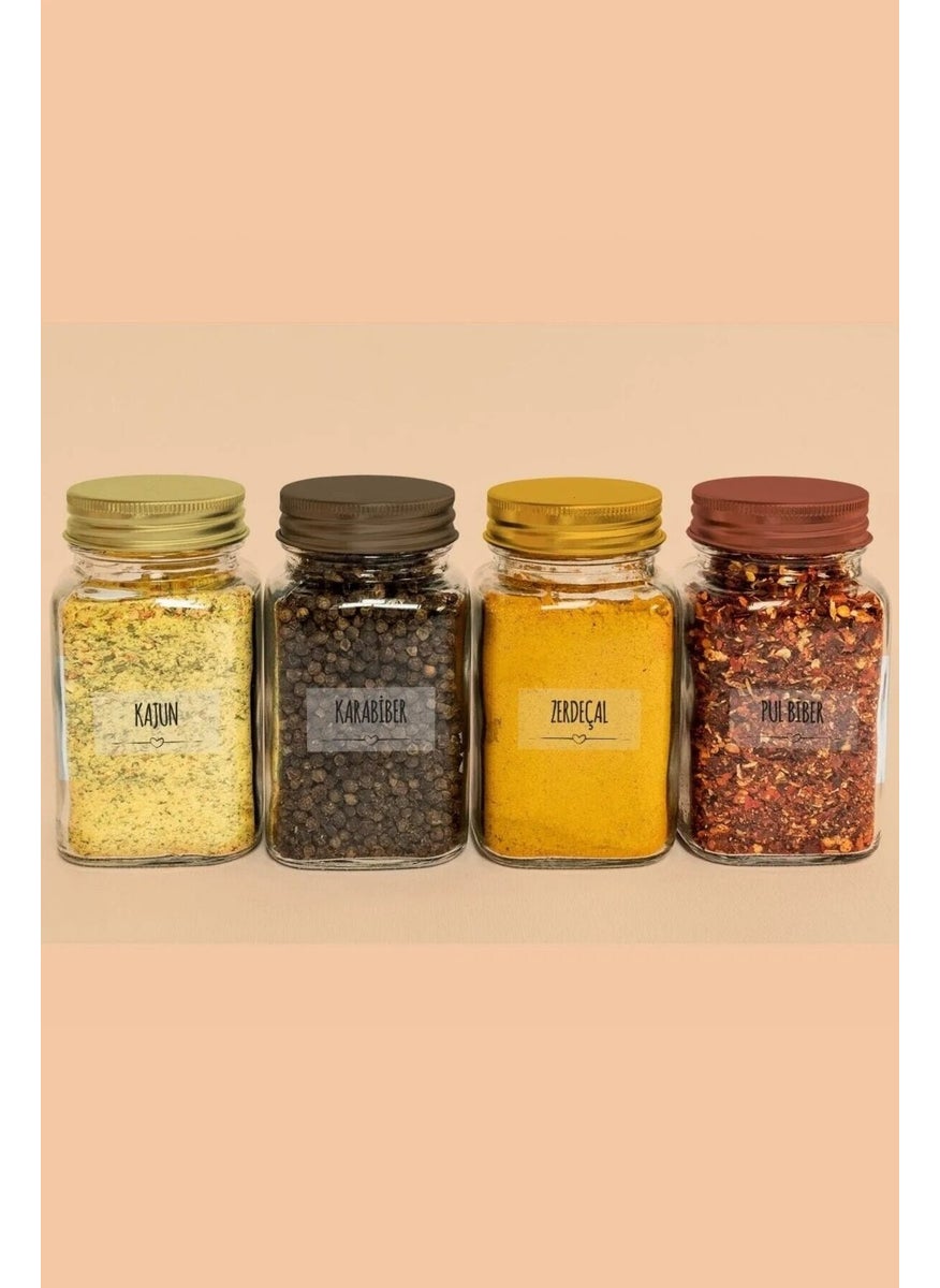 Kt Grup Transparent 108 Pieces Spices Pulses Nuts Jar Label Sticker Organizer  - Image 4