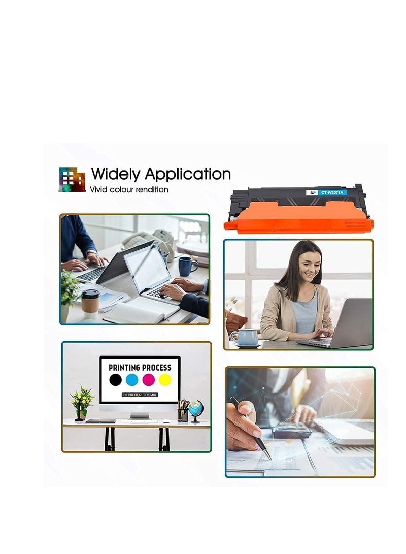 Terabyte 207X 207A Toner (With Chip) Compatible for 207A 207X Multipack Toner for Color Laserjet Pro MFP M283fdw M282nw M255dw M283fdn M255nw W2210A W2211A W2212A W2213A Black Cyan Yellow Magenta - Image 4