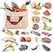 ROBOTIME Wooden Play Food Cutting Fruit Set Pretend Play Toy Food for Play Kitchen with Shopping Bag Kids Kitchen Accessories Wooden Fruit Toys for Kids Boys Girls - Image 3
