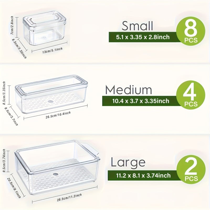 Thelife 28/14pcs Refrigerator Organizer, (14/7 Containers And 14/7 Lids) Perfect for RV Kitchen Food Storage And Organization, Dishwasher Safe, Black, RV Refrigerator Parts! - Image 4