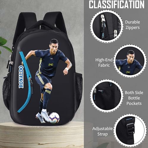 Ronaldo School Bag 18 Inch Cristiano Printed Travel Daytrip Office College Unisex Casual Backpack Multi-Purpose Bag - Image 4