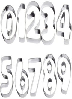 Numbers Dough Cutter from 0 to 9, Silver44627