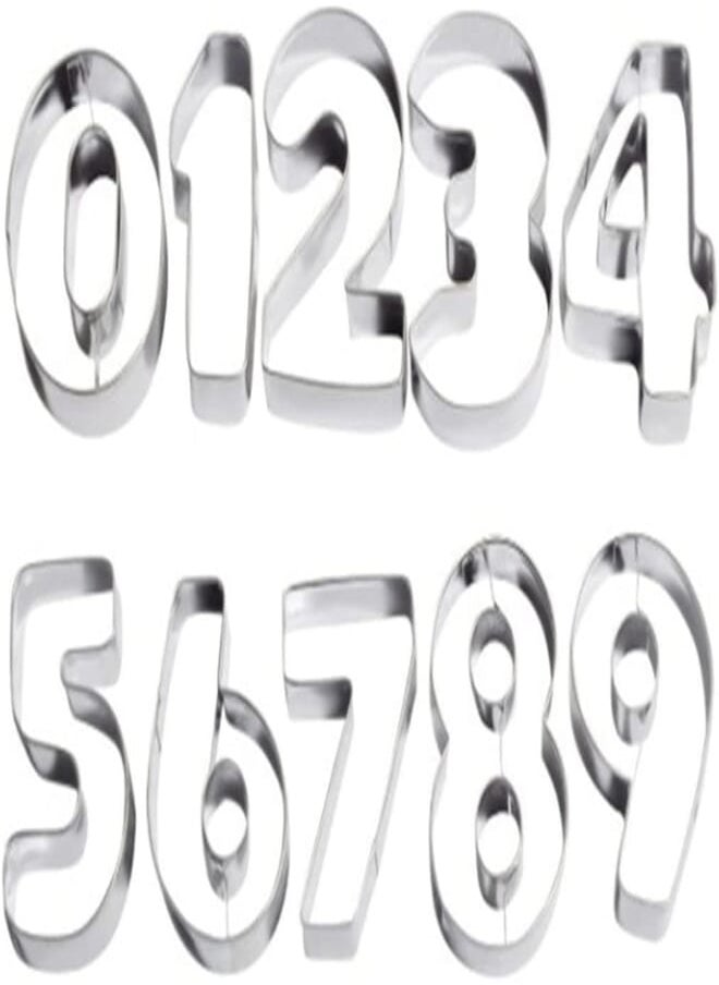 Generic - Numbers Dough Cutter from 0 to 9, Silver44627 - Image 1