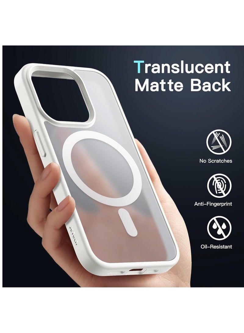 Magnetic Case for iPhone 15 Pro 6.1-Inch Compatible with MagSafe, Translucent Matte Back Slim Shockproof Phone Cover (White) - Image 4