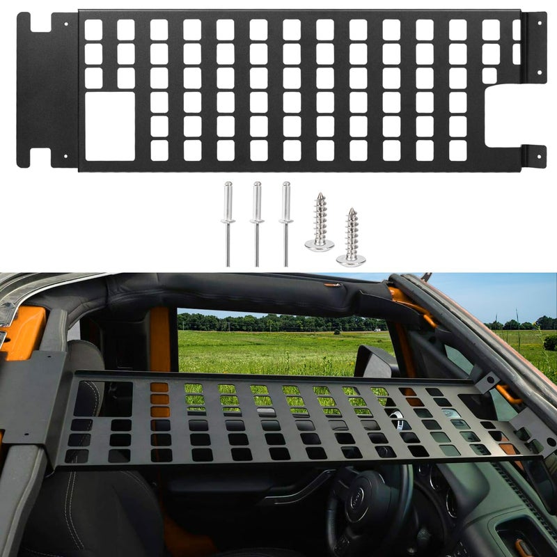Top Molle Panel for Jeep Wrangler JK 20072018 Roof Rack Hard Luggage Storage Carrier Metal Shelf Accessories
