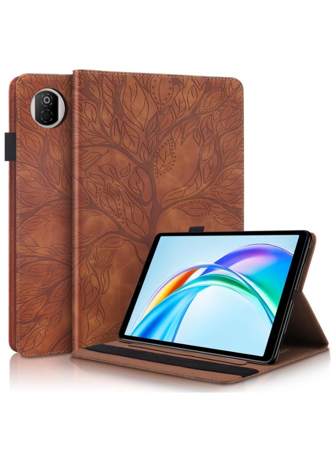 عام غطاء لوحي متوافق مع هونور باد X7 8.7 بوصة 2025: غطاء محفظة من جلد PU مع نقش شجرة الحياة، واقٍ من الصدمات مع حامل وفتحة بطاقة. - Image 1