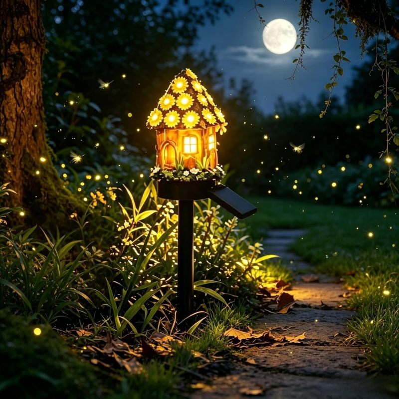Solar Garden Light: 1 Pink Mushroom Fairy House Design - Wirefree Solar Power Dusk-to-Dawn Automation Weatherproof Outdoor Decor for Garden Pathway Patio Flower Bed - Image 3