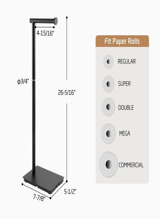 KES Toilet Paper Holder Stand 26.2 Inch Toilet Tissue Holder for Bathroom, Free Standing Toilet Paper Holder SUS304 Stainless Steel Matte Black, BPH286S66A-BK - Image 5