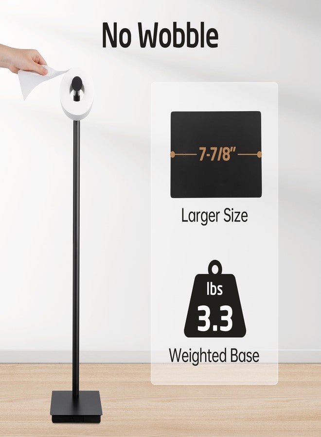 KES Toilet Paper Holder Stand 26.2 Inch Toilet Tissue Holder for Bathroom, Free Standing Toilet Paper Holder SUS304 Stainless Steel Matte Black, BPH286S66A-BK - Image 4