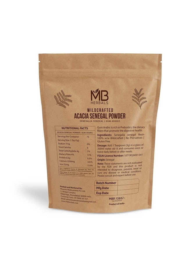 MB Herbals Acacia Gum Powder 227 Gram (8 Oz / 1/2 Lb) ; Wildcrafted Acacia Senegal Powder ; Acacia Fiber Powder ; Gum Arabic Powder ; Plant Based Edible Gum Powder ; Origin: Senegal - Image 3