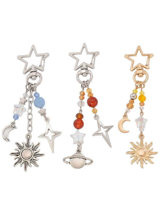 CoolShef حامل مفاتيح كول شيف 3 قطع لطيف - ملحقات حامل المفاتيح المتطابقة Y2K، قلادة مفتاح، سحر حقيبة للمفاتيح، حقيبة ظهر، حقيبة يد، زينة حقيبة عصرية - Image 1