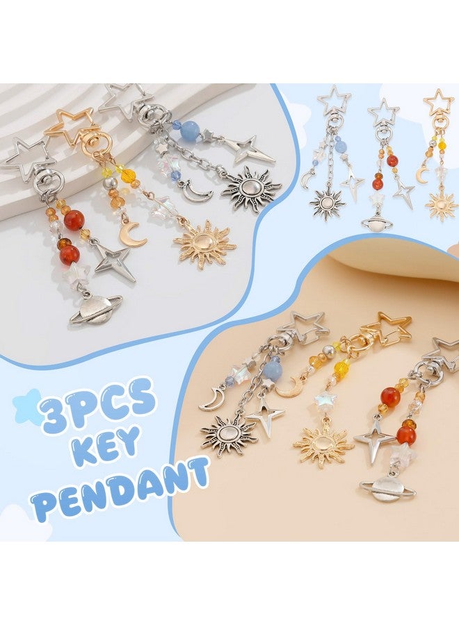 CoolShef حامل مفاتيح كول شيف 3 قطع لطيف - ملحقات حامل المفاتيح المتطابقة Y2K، قلادة مفتاح، سحر حقيبة للمفاتيح، حقيبة ظهر، حقيبة يد، زينة حقيبة عصرية - Image 4