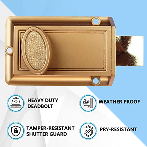 NU-Set Lock | Night Safety Deadbolt Lock | 5 Pin Keyed Cylinder for Added Door Security | Home Improvement & Door Hardware (Bronze) - Image 3