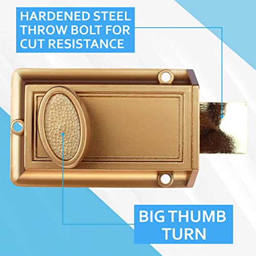 NU-Set Lock | Night Safety Deadbolt Lock | 5 Pin Keyed Cylinder for Added Door Security | Home Improvement & Door Hardware (Bronze) - Image 4
