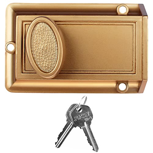 NU-Set Lock | Night Safety Deadbolt Lock | 5 Pin Keyed Cylinder for Added Door Security | Home Improvement & Door Hardware (Bronze) - Image 1