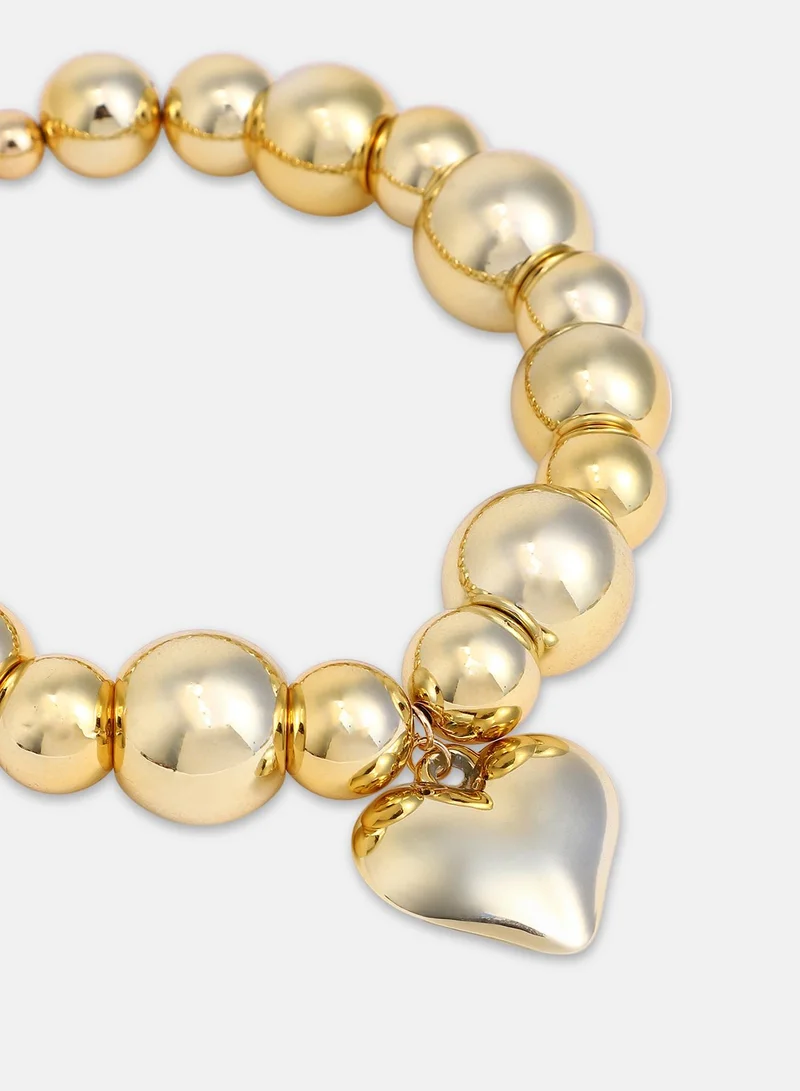 Sohi  Heart Pendant Bead Necklace for Women | Best Price UAE