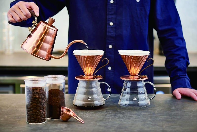 Hario Buono Hot Coffee Brew Drip Kettle Copper 700 ml  - Image 3
