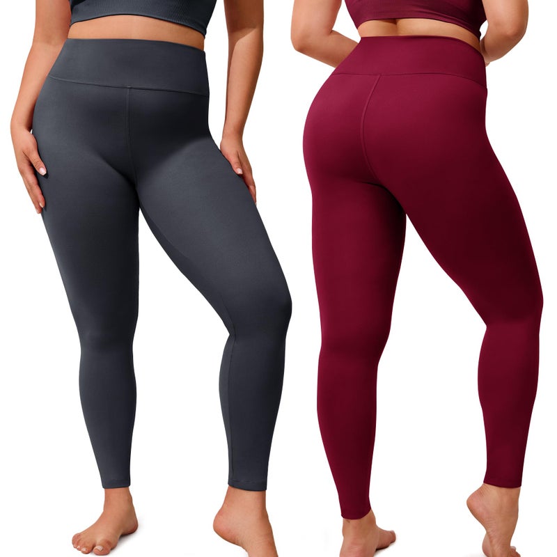 VALANDY Creamlush 3 Pack Plus Size Leggings for Women-High Waisted Soft Stretchy Yoga Pants,L-5XL - Image 2