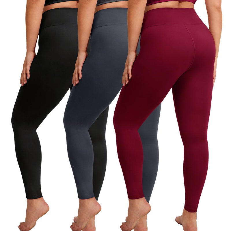 VALANDY Creamlush 3 Pack Plus Size Leggings for Women-High Waisted Soft Stretchy Yoga Pants,L-5XL - Image 1