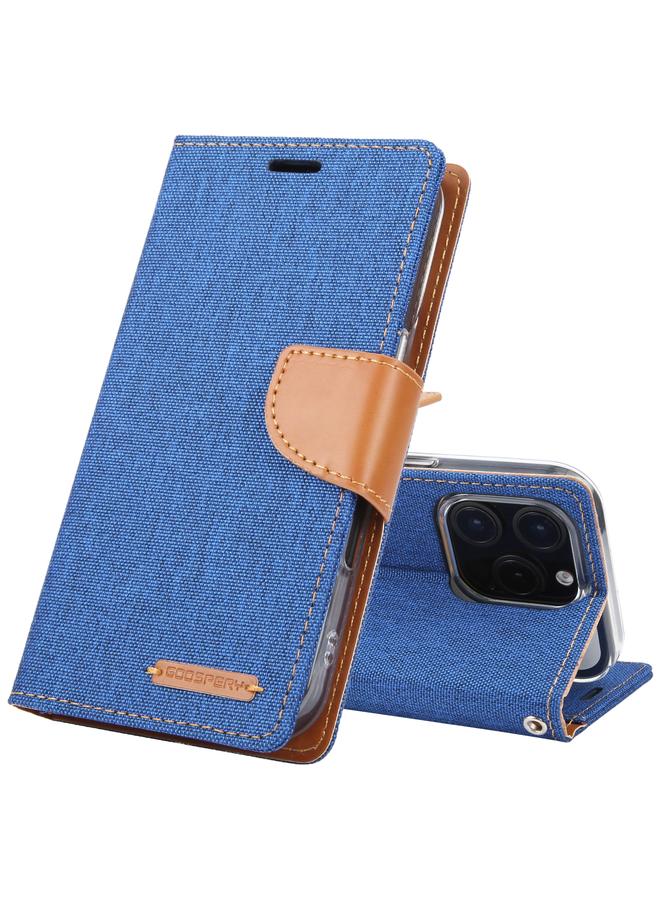 GOOSPERY Case For iPhone 16 Pro CANVAS DIARY Fabric Texture Flip Leather Phone Case  - Image 1