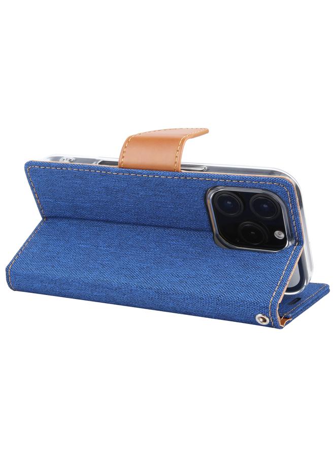 GOOSPERY Case For iPhone 16 Pro CANVAS DIARY Fabric Texture Flip Leather Phone Case  - Image 3