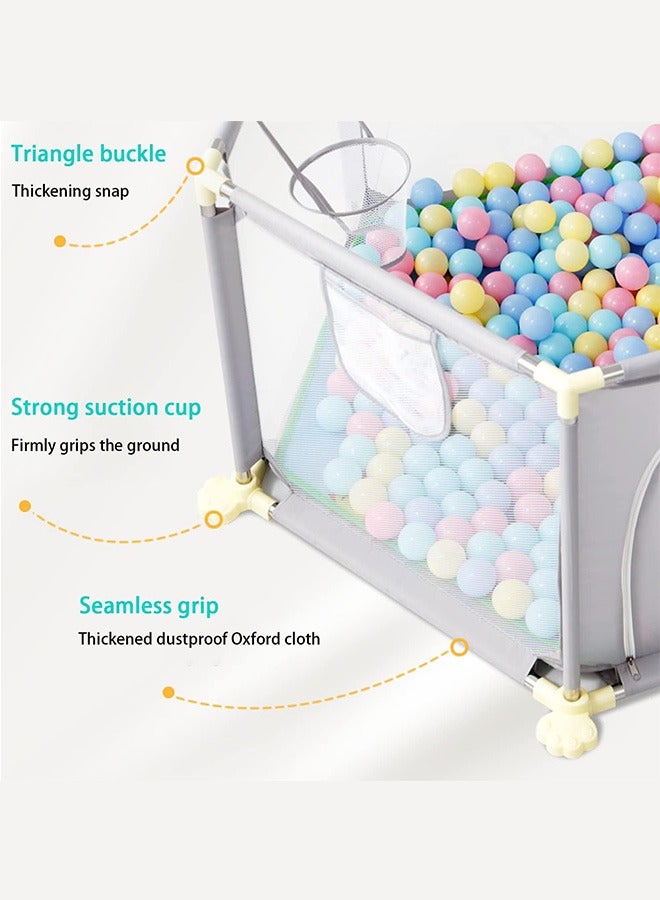 WEMART Children's Play Fence,Baby Fence,Oversized Event Center Indoor and Outdoor Large Gaming Fence with Non-Slip Base,Sturdy Security Fence and Ultra-Soft and Breathable Mesh (Gray) - Image 4