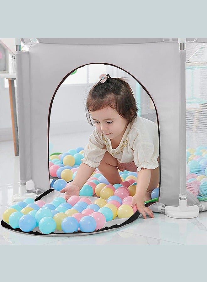 WEMART Children's Play Fence,Baby Fence,Oversized Event Center Indoor and Outdoor Large Gaming Fence with Non-Slip Base,Sturdy Security Fence and Ultra-Soft and Breathable Mesh (Gray) - Image 3