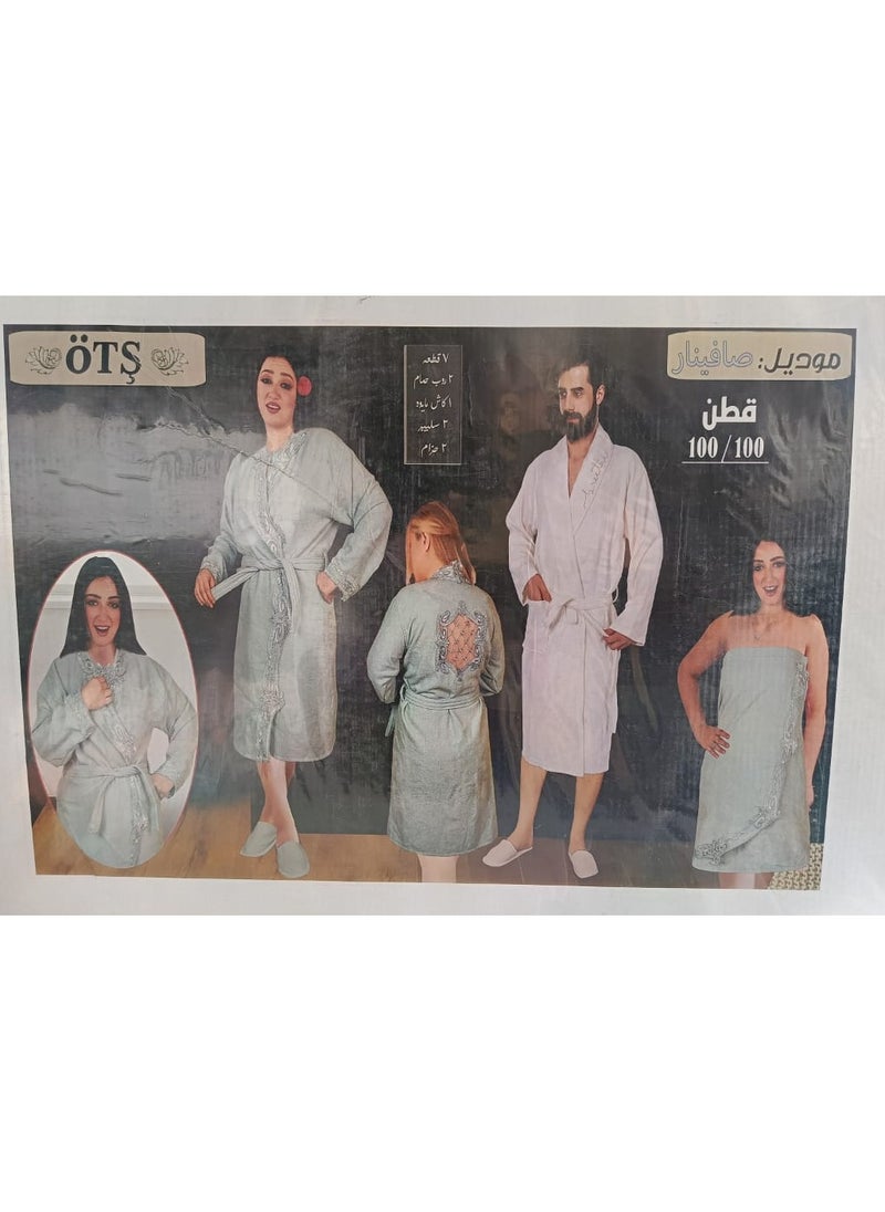 أوتس طقم بٌرنس حمام قطن مصري _ 7 قطع  - Image 3