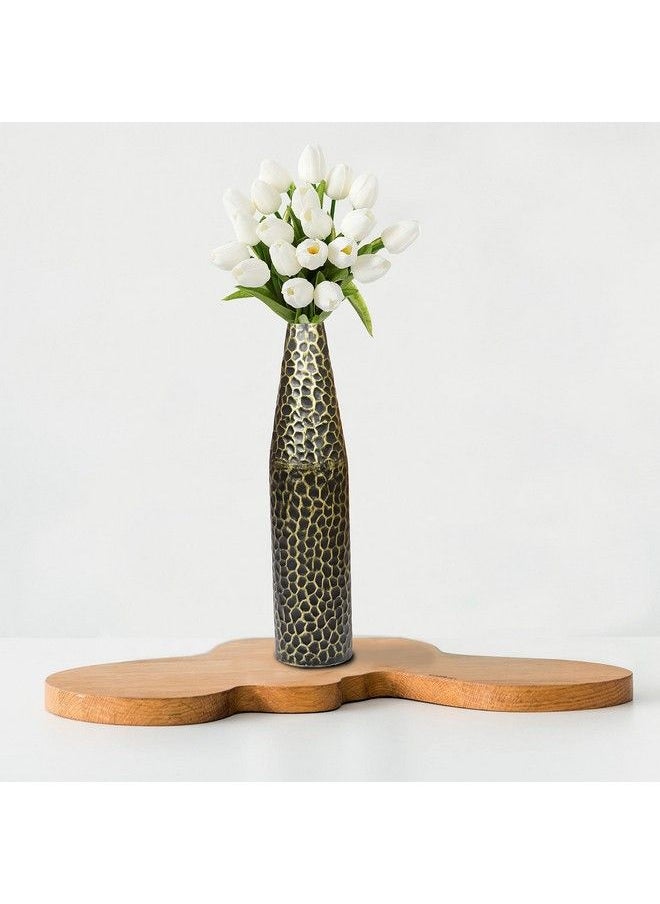 Uniquewise - Metal Decorative Centerpiece Flower Table Vase (Black And Gold Large) Qi004130.L - Image 1
