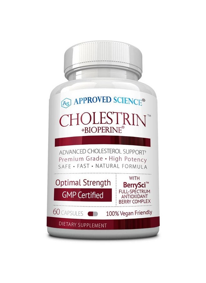 ® Cholestrin Cholesterol Supplement Support Cholesterol Levels Rich In Antioxidants With Lecithin Berberine Hcl Baca Sci™ Berry Complex 60 Capsules Made In Usa