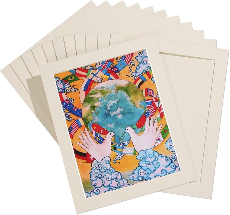 HOTUO 12 Pack A4 Paper Frames for Kids Drawing, Ivory Display 8.5x11 Cardboard Picture Frame with PVC Film. - Image 1