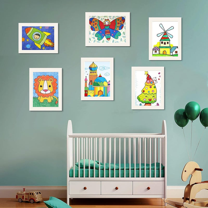 HOTUO 12 Pack A4 Paper Frames for Kids Drawing, Ivory Display 8.5x11 Cardboard Picture Frame with PVC Film. - Image 4