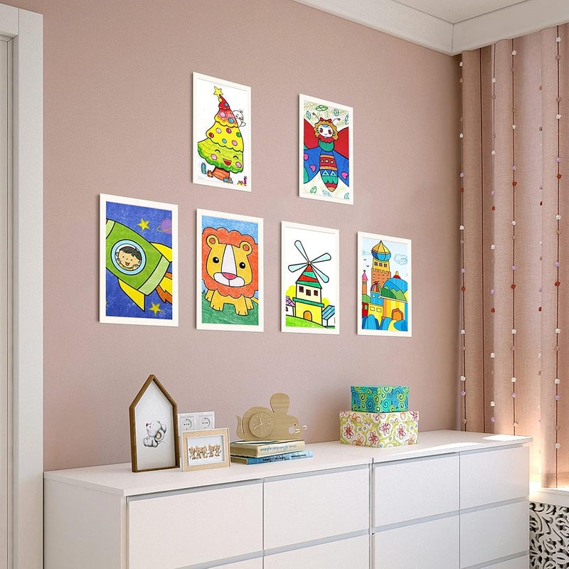HOTUO 12 Pack A4 Paper Frames for Kids Drawing, Ivory Display 8.5x11 Cardboard Picture Frame with PVC Film. - Image 5