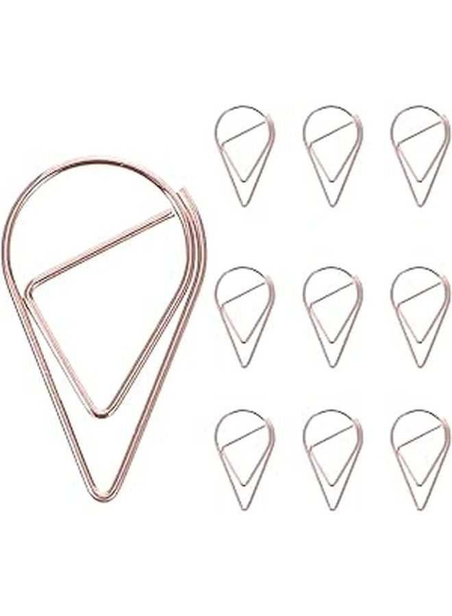 10 Pcs Gold Water Drop Shaped Metal Paper Clips For Office School Home Use - Image 1