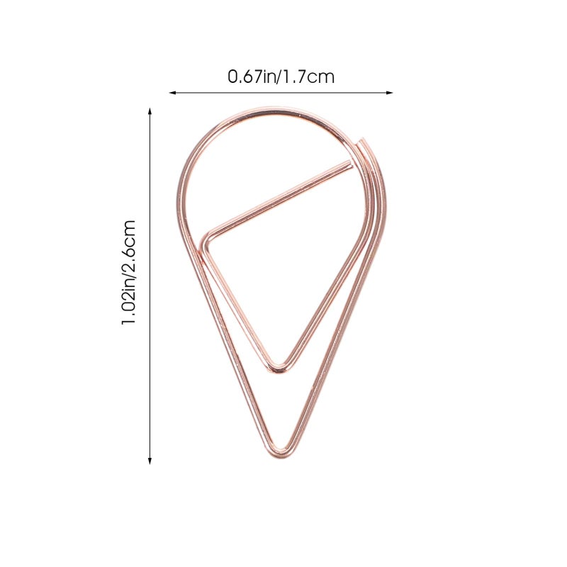 10 Pcs Gold Water Drop Shaped Metal Paper Clips For Office School Home Use - Image 3