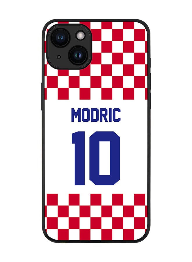 Stylizedd Cover for iPhone 15 Plus Case Rugged Black Slim fit Flexible Protective Phone Cases - Football Team - CroatiaPlayer Name - Modric - Image 1