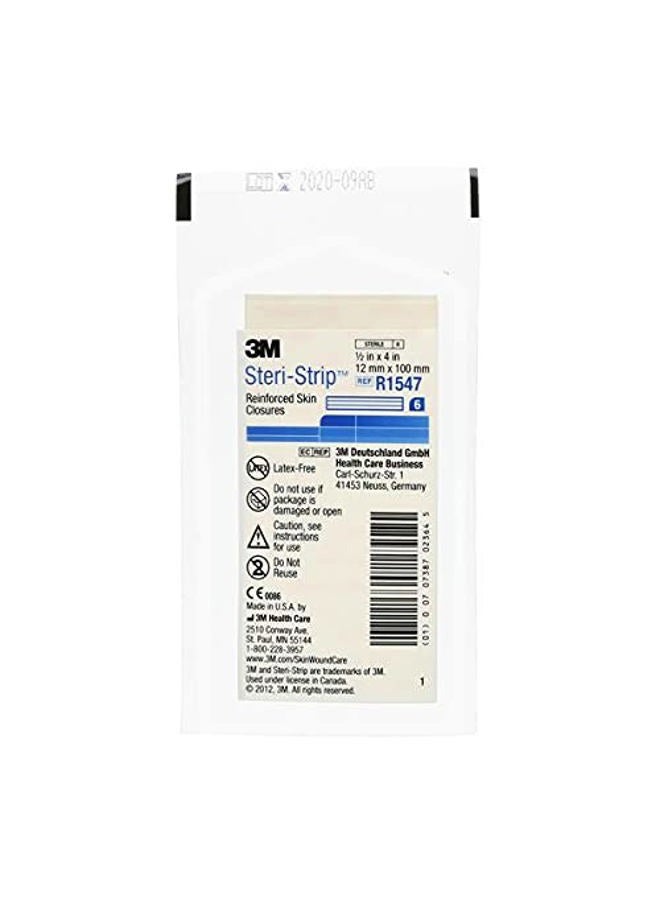 3M Steri-Strip Reinforced Skin Closures - 1/2" x 4" - 20 Pack of 6 Strip Envelope (120 Strips) - Image 2