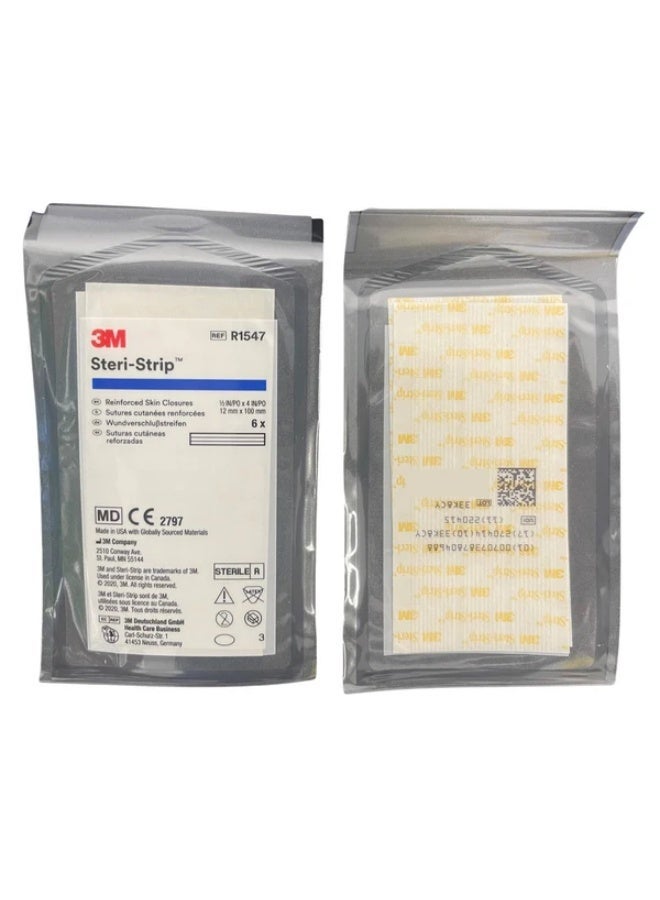 3M Steri-Strip Reinforced Skin Closures - 1/2" x 4" - 20 Pack of 6 Strip Envelope (120 Strips) - Image 2