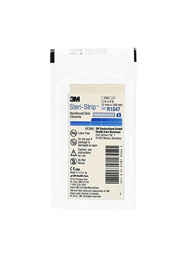 3M Steri-Strip Reinforced Skin Closures - 1/2" x 4" - 20 Pack of 6 Strip Envelope (120 Strips) - Image 4