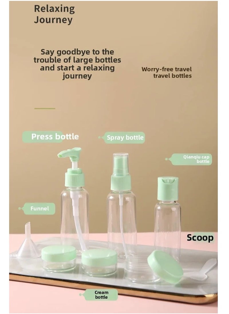 Lukadah - LUKADAH Travel Bottels Set | 2 spray bottles, 2 flip-cap bottles, 2 cream jars, and 1 pump bottle, all packed 1 - Free of BPA | Perfect For home, travel, business trip & daily life | Travel Gift Set of 8 - Image 1