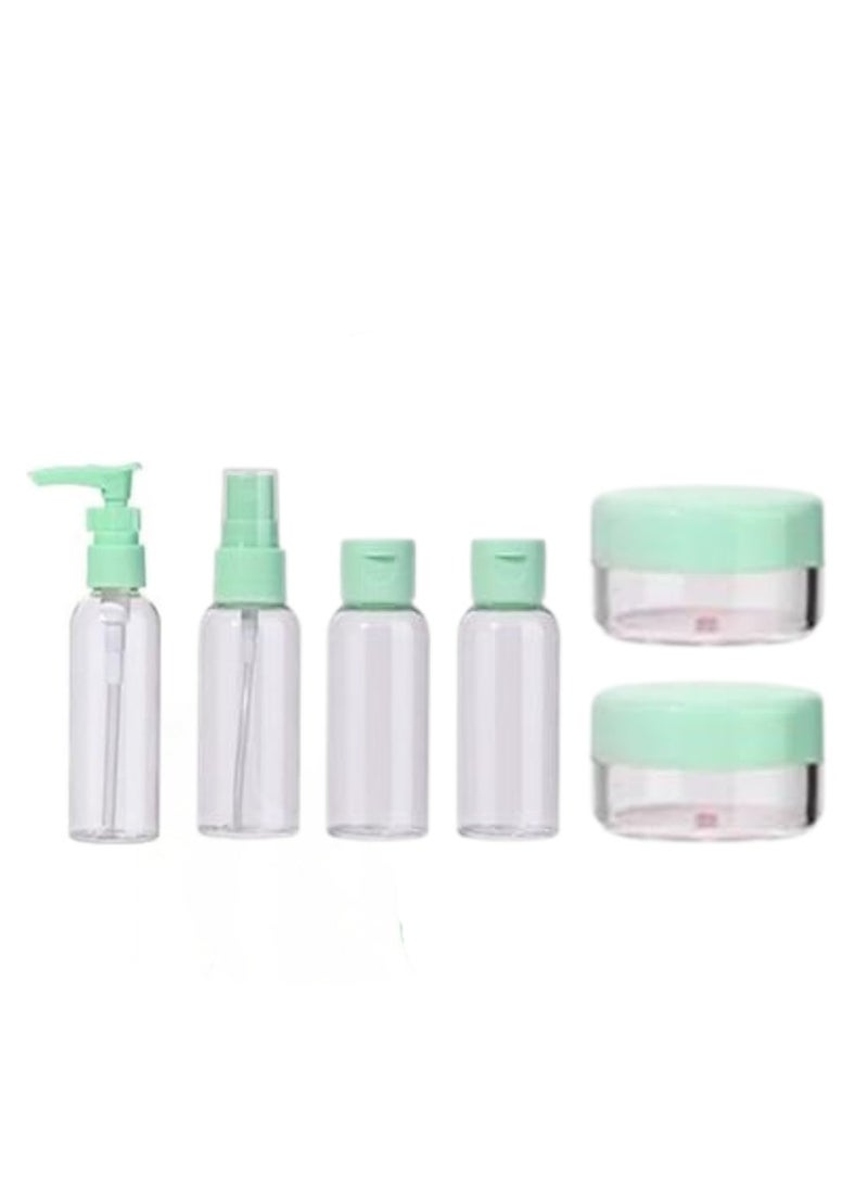 Travel Bottles Set | 2 spray bottles, 2 flip-cap bottles, 2 cream jars, and 1 pump bottle, all packed 1 - Free of BPA | Perfect For home, travel, business trip & daily life | Travel Gift Set of 7 - Image 1