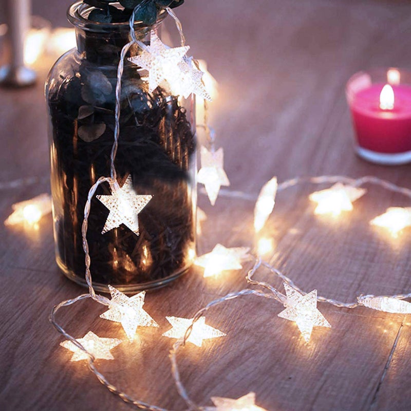 Kuber Industries Kuber Industries 28 Led Direct Plug Crystal Star Designer 10 Meter String Light for Festivals and Home Decoration White CTKBC031506 - Image 5
