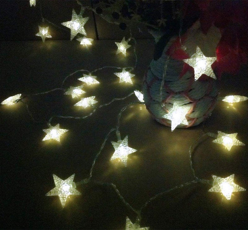 Kuber Industries Kuber Industries 28 Led Direct Plug Crystal Star Designer 10 Meter String Light for Festivals and Home Decoration White CTKBC031506 - Image 4