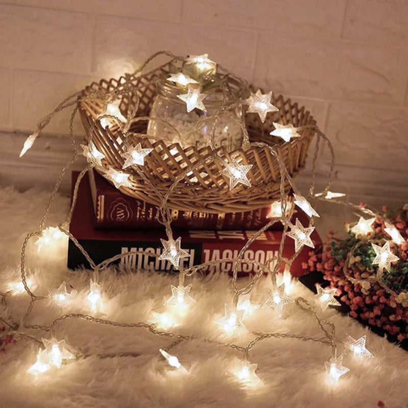 Kuber Industries Kuber Industries 28 Led Direct Plug Crystal Star Designer 10 Meter String Light for Festivals and Home Decoration White CTKBC031506 - Image 3