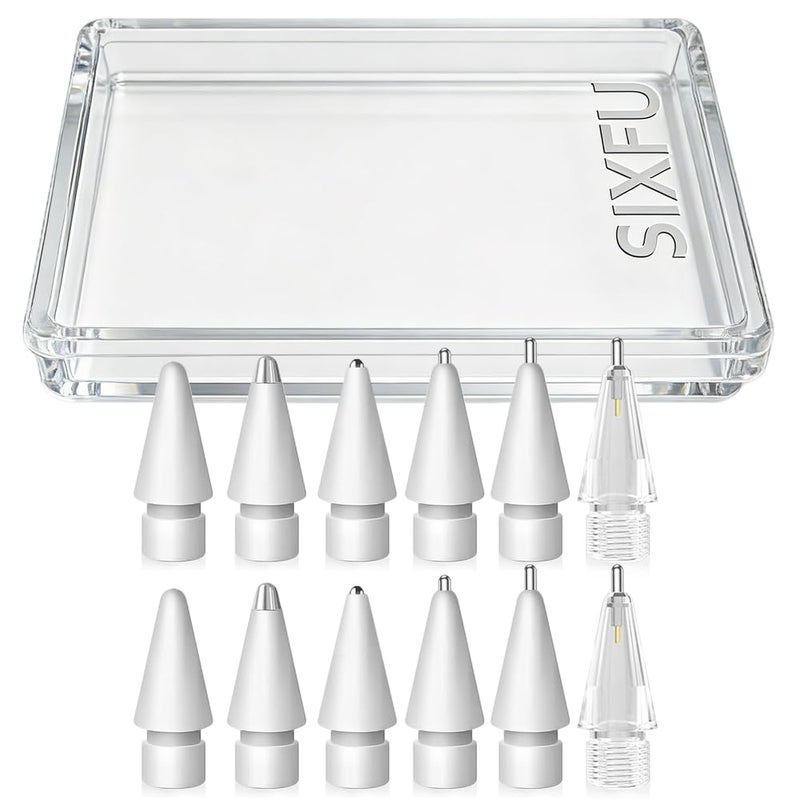 SIXFU Replacement Pencil Tips for Apple Pencil Durable Pencil Nibs Set for Apple Pencil Tip12 PCS - Image 2